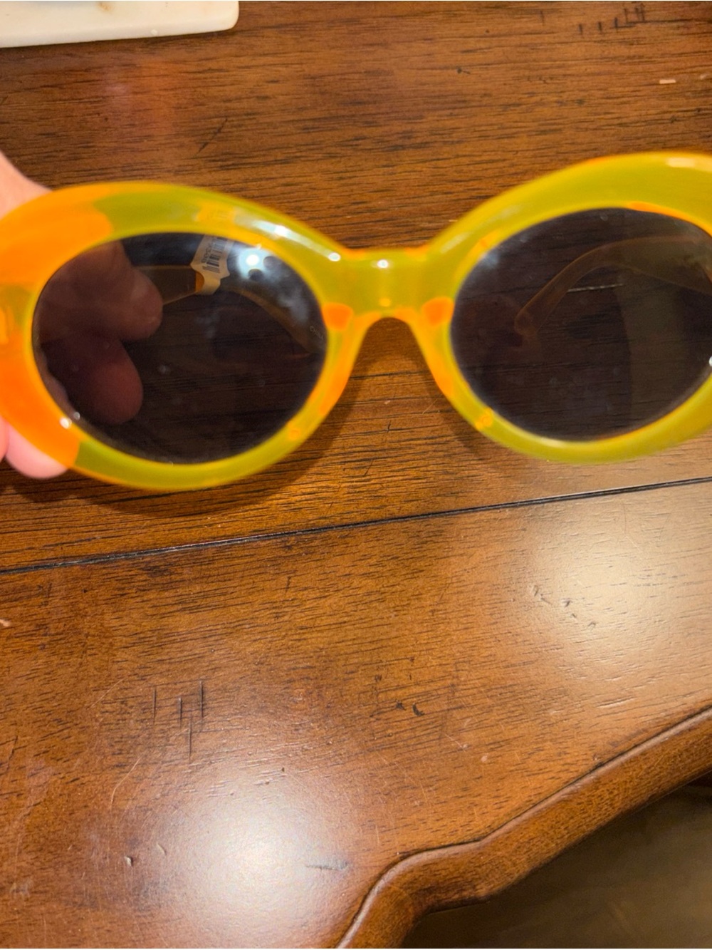 Orange Oval Retro Sunglasses - Picture 5 of 6